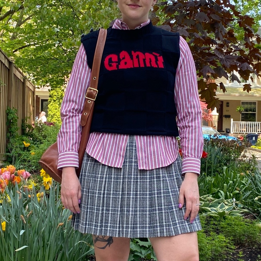 Red striped button down